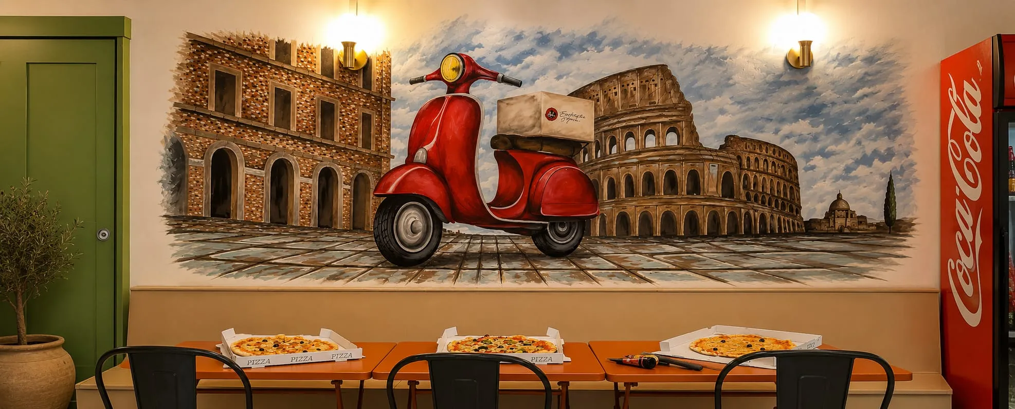 Décor mural restaurant et commerce, Ajaccio