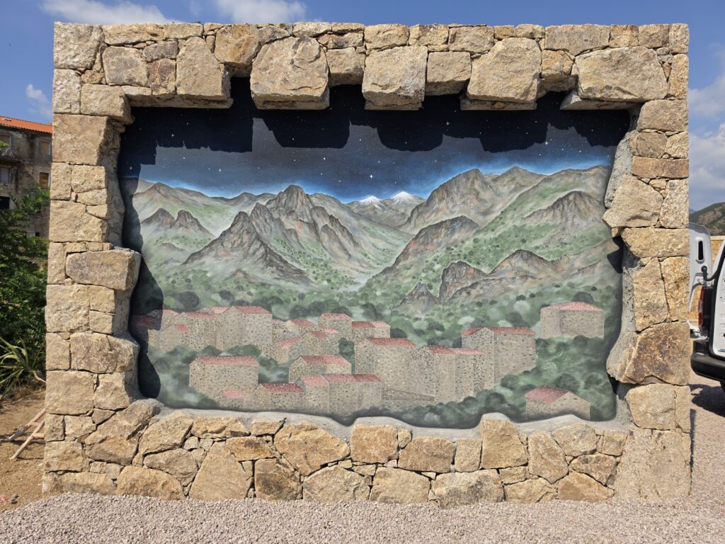la fresque en cours de réalisation